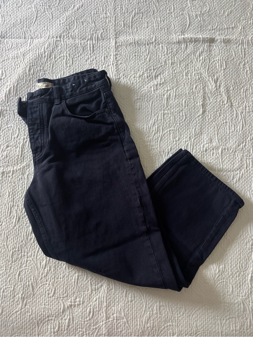 Madewell Darted Barrel-Leg Jeans in Navy - Picture 8 of 9